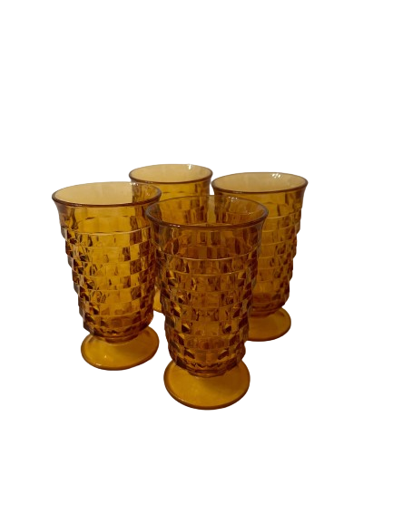 Textured Amber Drinking Glasses