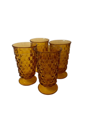 Textured Amber Drinking Glasses
