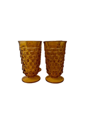 Textured Amber Drinking Glasses